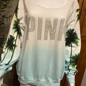 Like New Large Bling Sweatshirt top with Palm Trees by PINK Victoria’s Secret